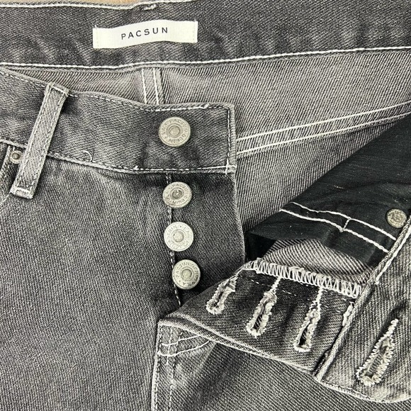 PacSun Womans Jeans Sz 24 Black Wash Low Rise Straight Leg Rigid Denim NEW - Picture 15 of 16